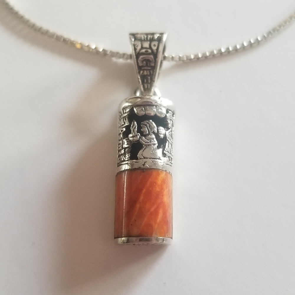 Vintage Jewelry 950 Marked Silver Pendant Necklace